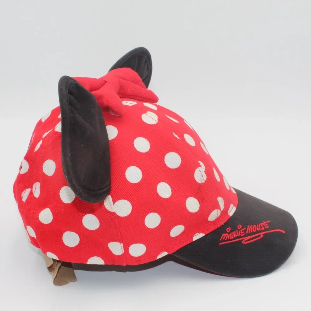 Minnie Mouse Red White Polka Dots Baseball Cap Hat Walt Disney World Size Youth